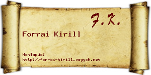 Forrai Kirill névjegykártya